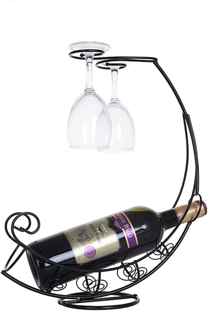 Moon Ship Stainless Steel Wine Rack - Elegant Bottle Holder for Stylish Home Decor and Unique Gift Idea