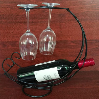 Moon Ship Stainless Steel Wine Rack - Elegant Bottle Holder for Stylish Home Decor and Unique Gift Idea