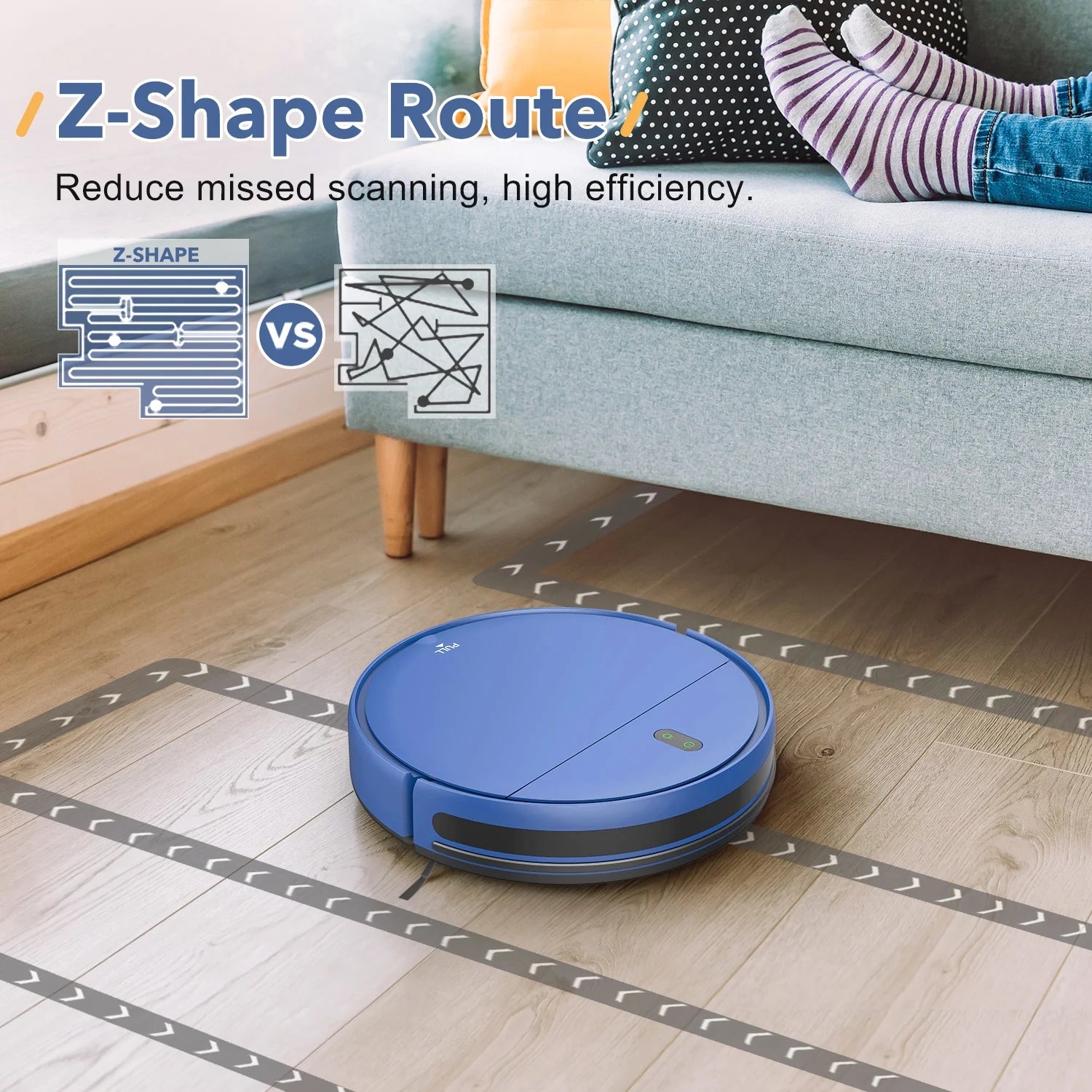 BR151 Robot Vacuum Cleaner, Robot Vacuum and Mop Combo Compatible with Alexa, Blue