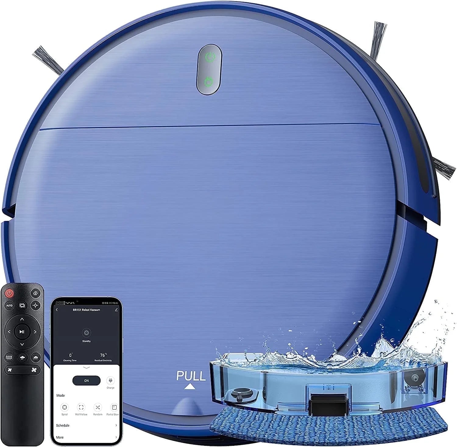 BR151 Robot Vacuum Cleaner, Robot Vacuum and Mop Combo Compatible with Alexa, Blue